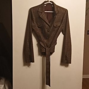 Woman's Brown and Gold Blazer Size Large